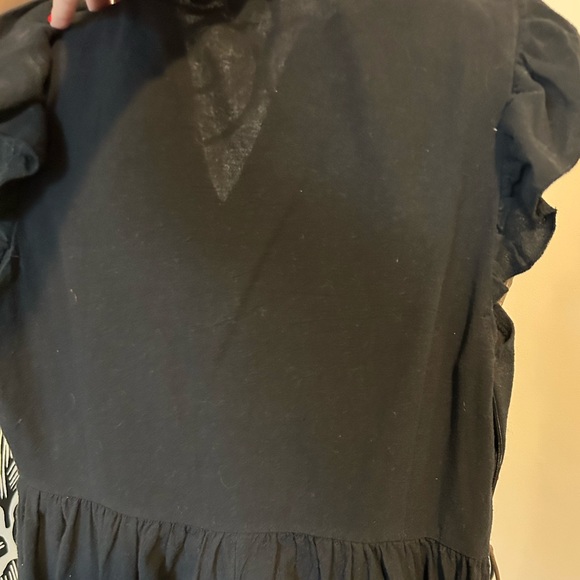 Floral embroidered Flutter sleeve BohoChic feminine Dress Sz Med Black - SHEIN - Picture 7 of 7